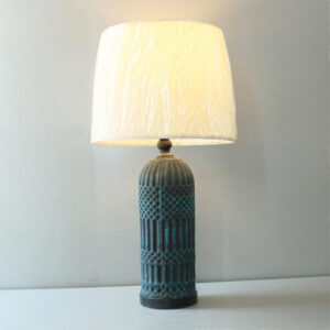 Rustic Carved Cylinder Green Texture Table
