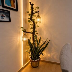 Decorative Tree Floor Lamp with Hanging Cage Lights 43% off
