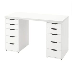 White Desk with 10 Drawers 37% off