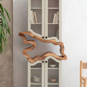 Sculptural Wavy Wood Display Cabinet 34% off