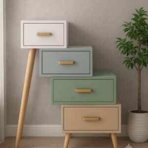 Asymmetric 4-Drawer Pastel Nightstand 37% off