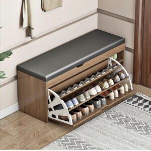Entryway Shoe Storage Bench with Flip Shelves 40% off