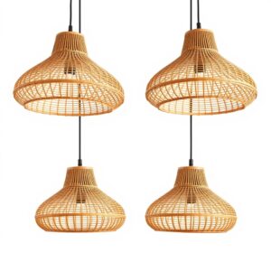 Rattan Pendant Light Set (4 pcs)